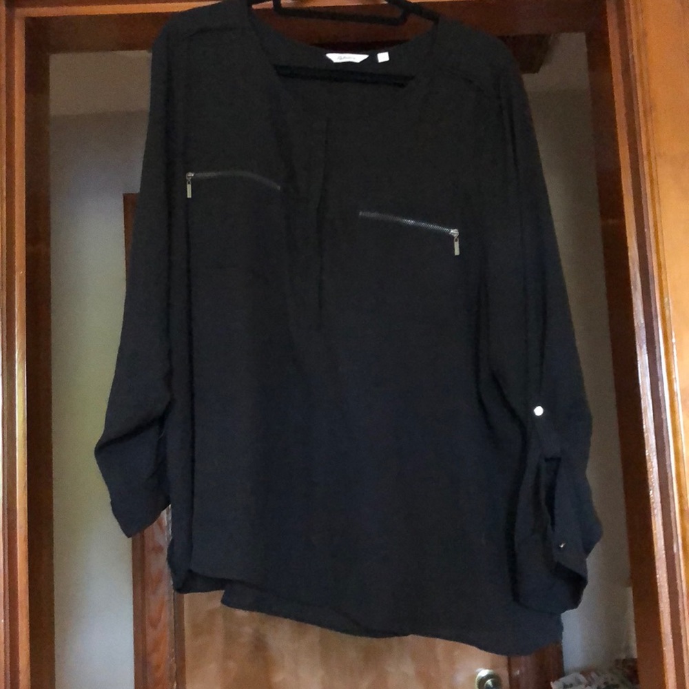 Plus size black blouse